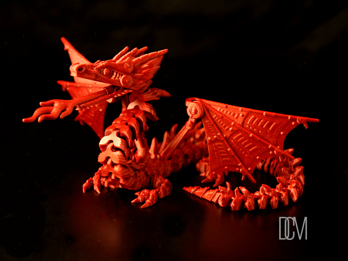 Mech Wing Dragon Articulating Fidget Toy 3D Printed in Multiple Sizes and Colors