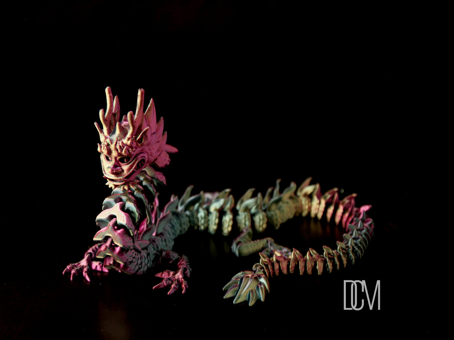 Articulating Imperial Dragon Fidget Toy 3D-Printed in 3 sizes