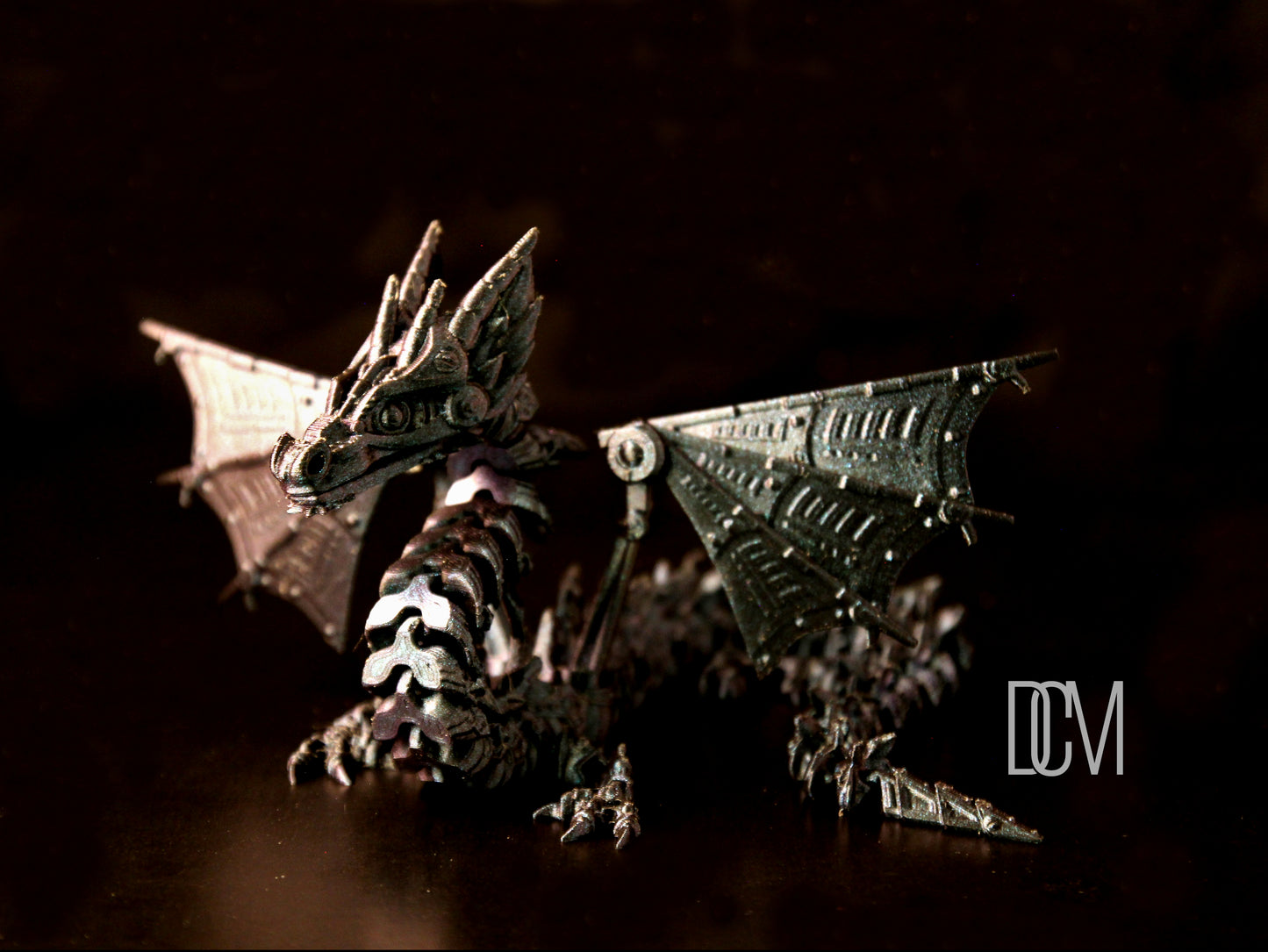 Mech Wing Dragon Articulating Fidget Toy 3D Printed in Multiple Sizes and Colors