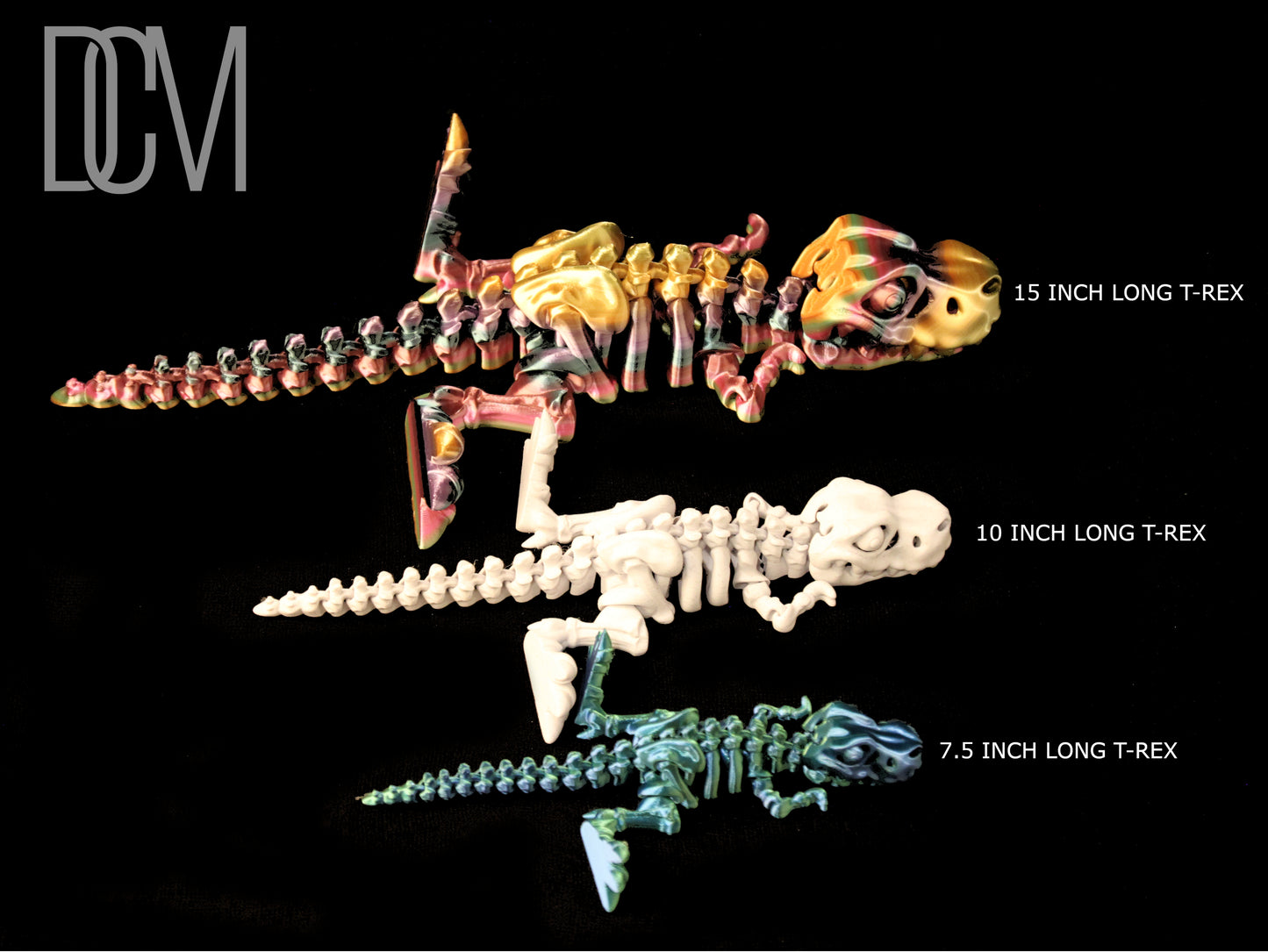 Articulating T-Rex Dinosaur Skeleton Flexi Fidget Sensory Toy 3D Printed