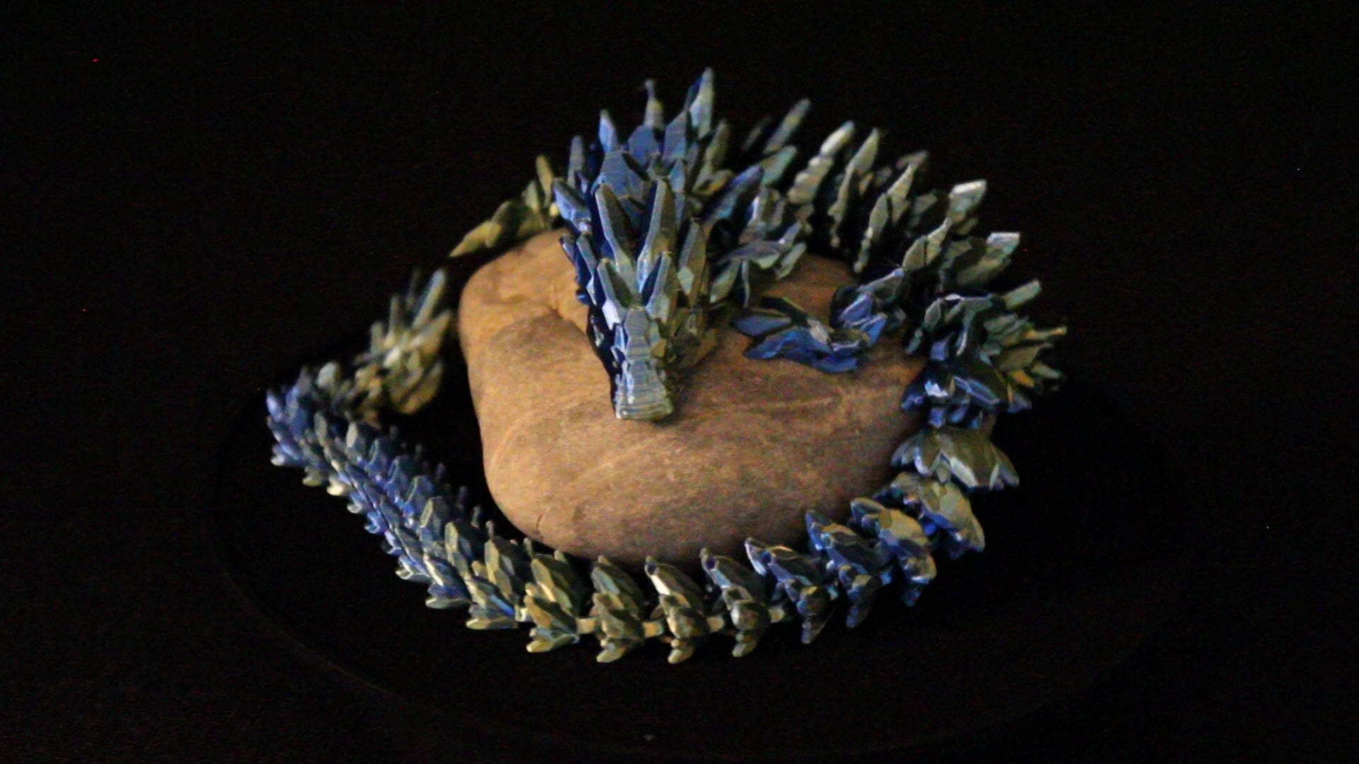 16.5 Inch Blue/Gold Iridescent Dragon